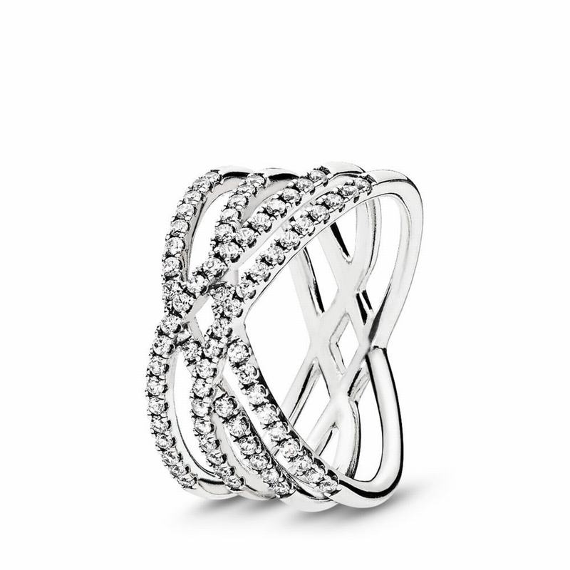 Pandora Cosmic Lines Statement Ring - Sterling Silver/Cubic Zirconia - Canada | KC4054AS